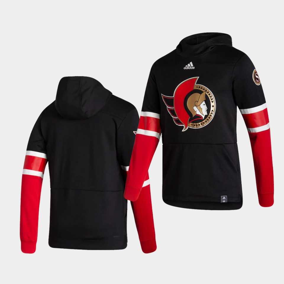 Men Ottawa Senators Blank Black NHL 2021 Adidas Pullover Hoodie Jersey